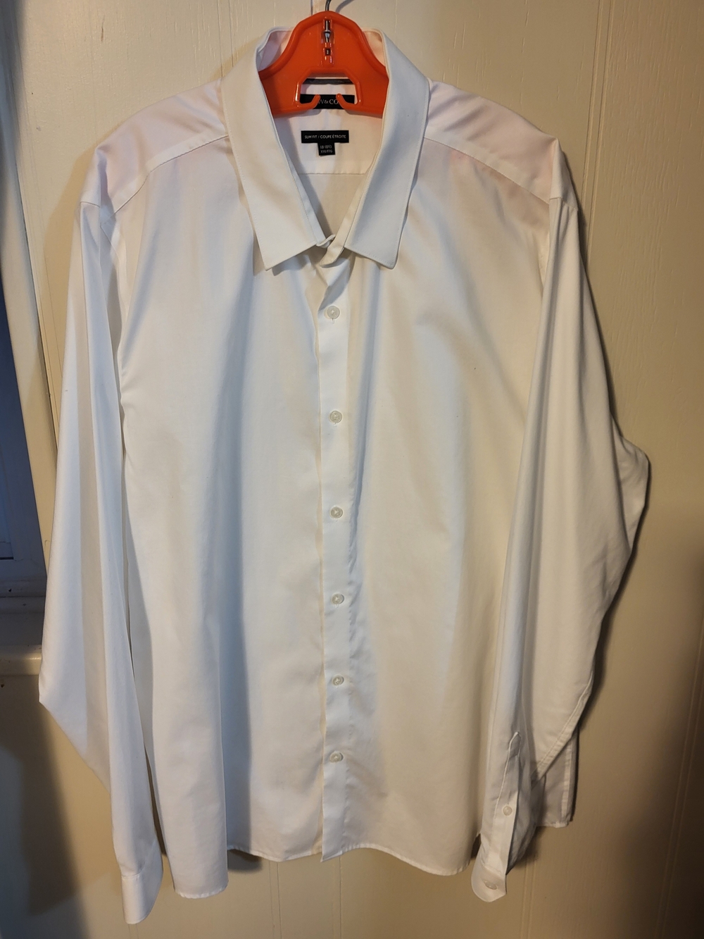 RW&CO. White Men's Dress Shirt - Classic Button-Down Sz 44